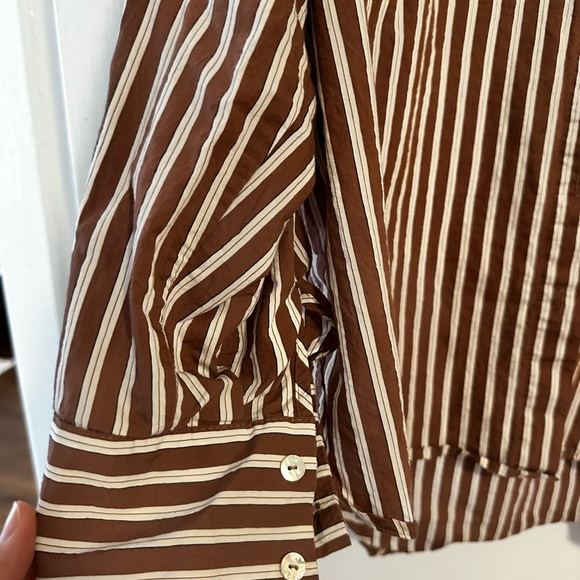 Mango Brown and White Striped Blouse - Picture 5 of 6